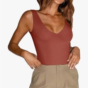 Women's Rust Red Sleeveless Top